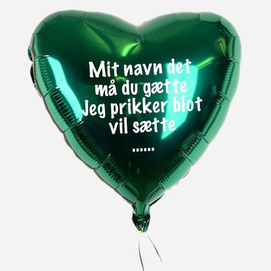 Send En Ballon Gækkebrev Hjerte Grøn