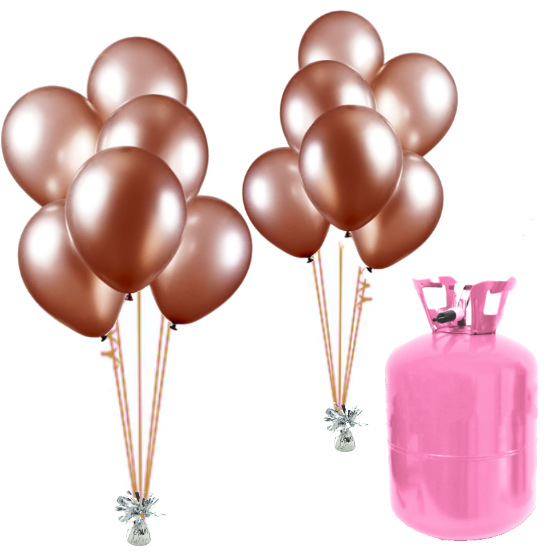 Helium Og Balloner Sæt Metallic Kobber