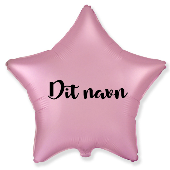 Ballon Med Dit Navn Stjerne Satin Pink