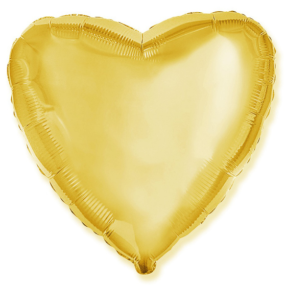 Folie Hjerte Ballon Metallic Guld