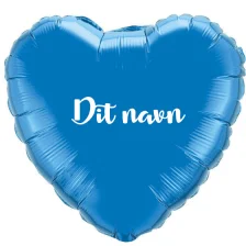 Ballon Med Dit Navn Hjerte Blå