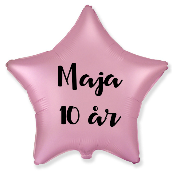 Ballon Med Dit Navn Stjerne Satin Pink image-0