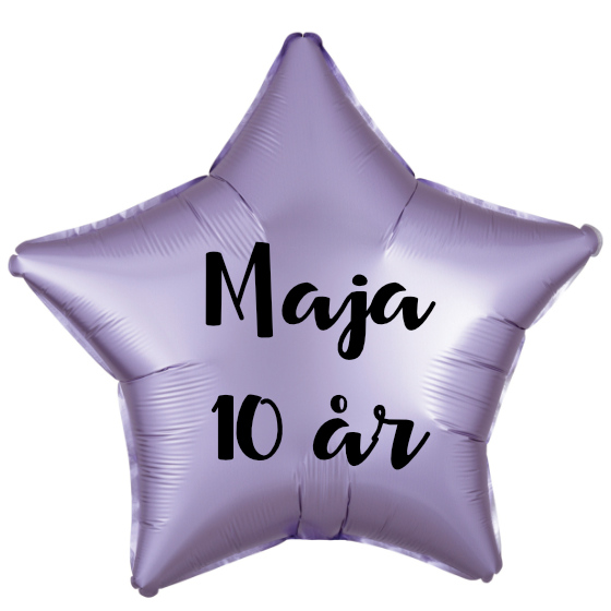 Ballon Med Dit Navn Stjerne Satin Lilla image-0