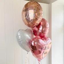 Send En Ballon Buket Med Din Tekst Happy Birthday Blush Mix