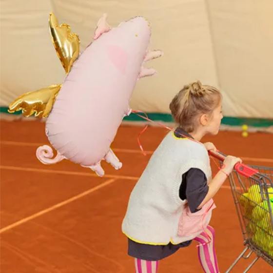 Folie Ballon Gris Pink image-0