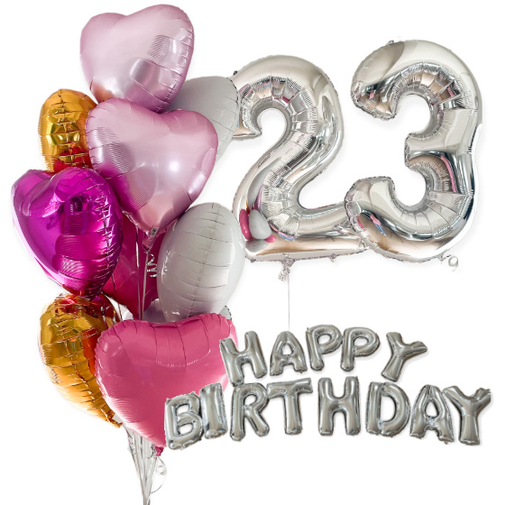 Fødselsdags Balloner Med Helium Sæt Sølv InstaFamous