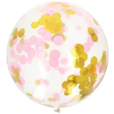 Guld Og Pink Konfetti Kæmpe Gennemsigtig Ballon