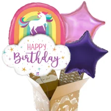 Send En Ballon Buket Happy Birthday Regnbue Unicorn