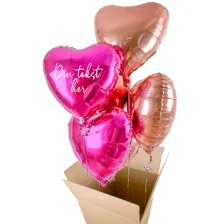 Send En Ballon Buket Med Din Tekst Pink/Rose Guld