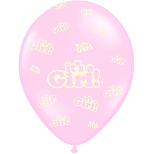 It's a Girl Pastel Lyserød Balloner image-0