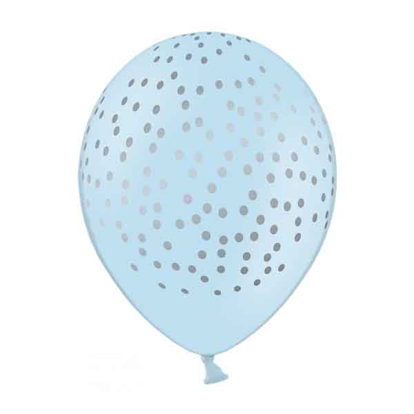 Lyseblå Ballon Med Sølv Prikker