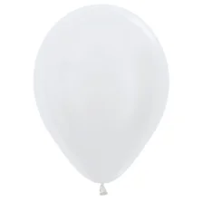 Satin perle hvid ballon