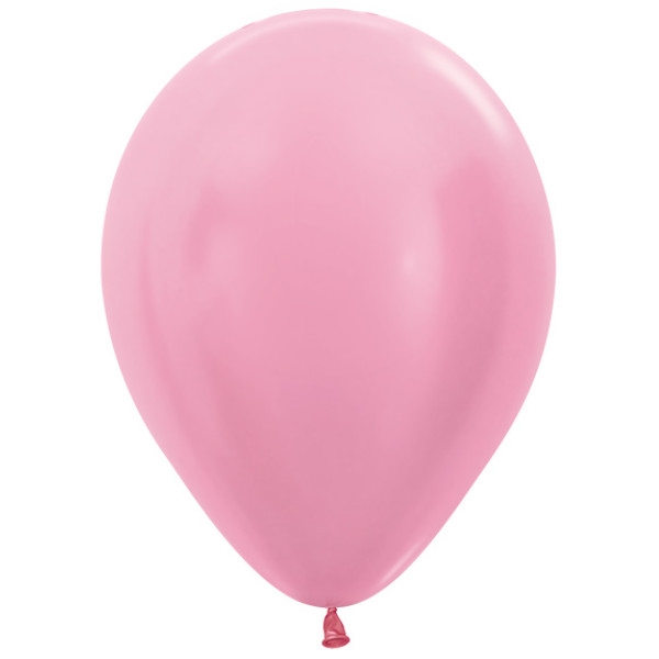 Satin perle lyserød ballon