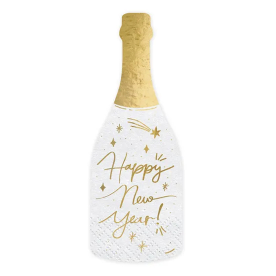Servietter Champagneflaske Happy New Year