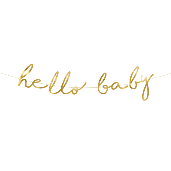 Banner Hello Baby Guld
