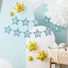 Banner Baby Shower Lyseblå Stjerner
