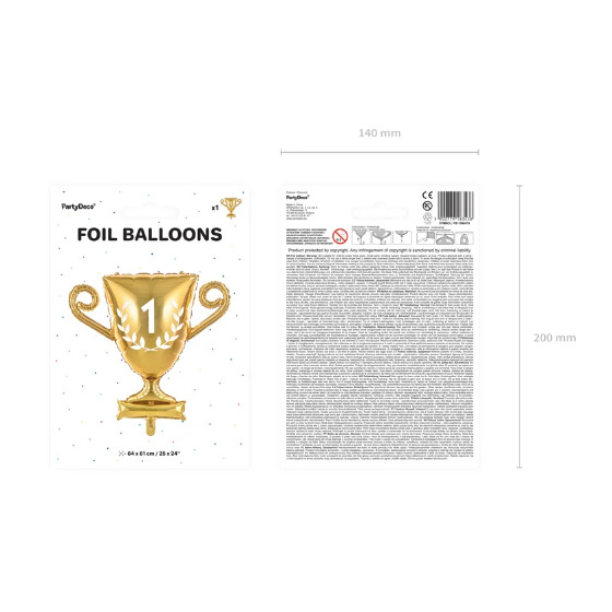 Folieballon i Guld - Pokal Design image-0