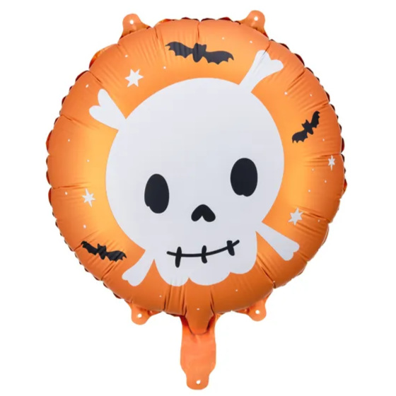 Folie Ballon Skull - Orange image-0
