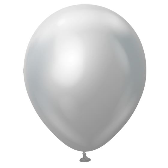 Latex Ballon Sølv Chrome 45 cm. 
