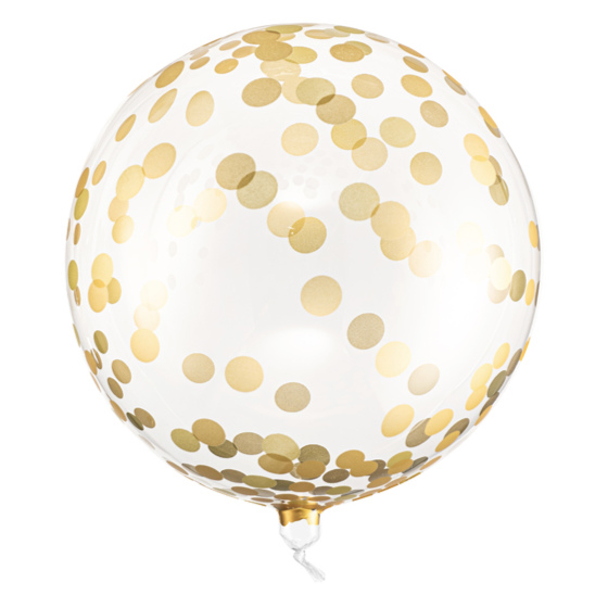 Gennemsigtig Ballon Med Guld Prikker image-2