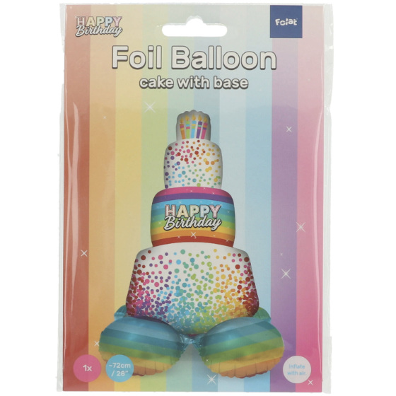 Folieballon Kage Happy Birthday - Stående image-0