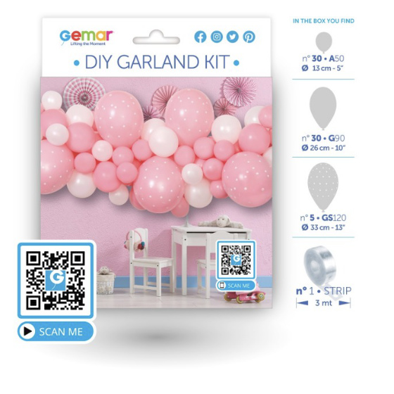 Ballon Guirlande DIY Baby Pink - 65 balloner image-0