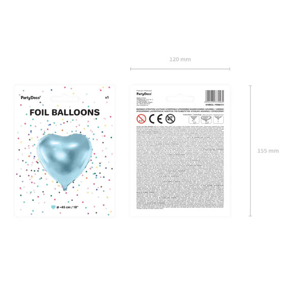Folie Hjerteballon - Baby Blå image-1