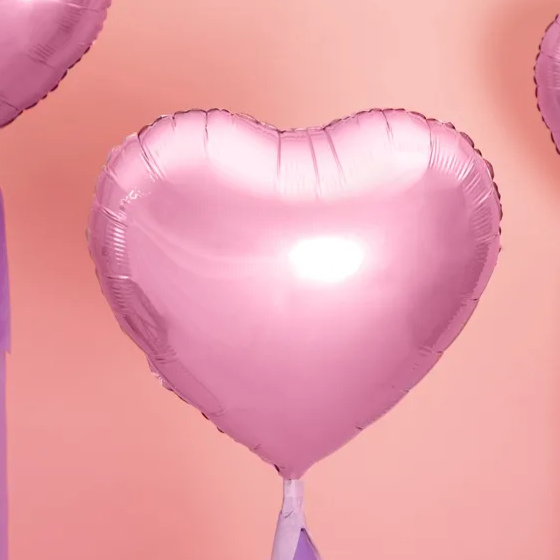 Folie Hjerteballon - Lyserød