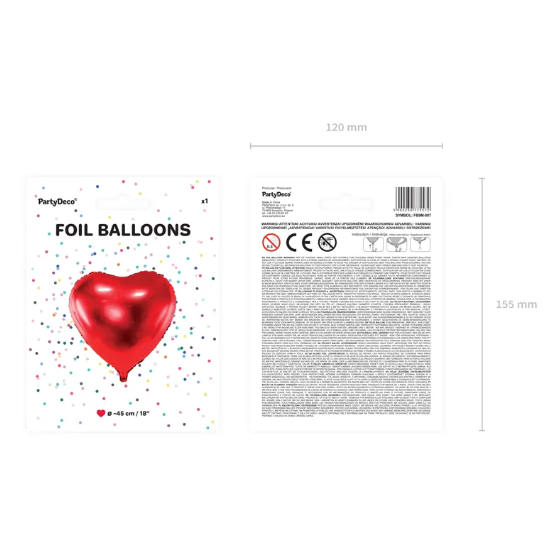 Folie Hjerteballon - Rød image-1