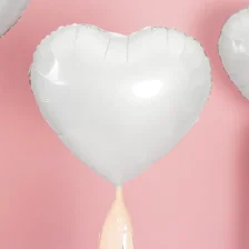 Folie Hjerteballon - Hvid