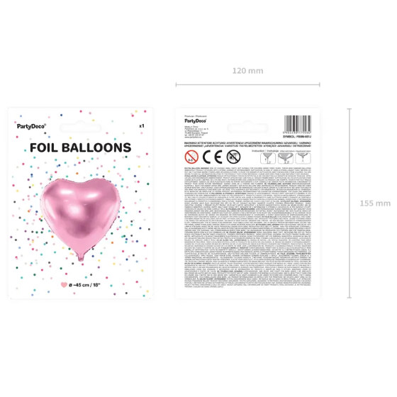 Folie Hjerteballon - Lyserød image-1