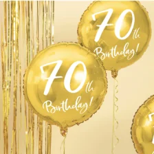 70 Års Fødselsdagballon Rund Guld