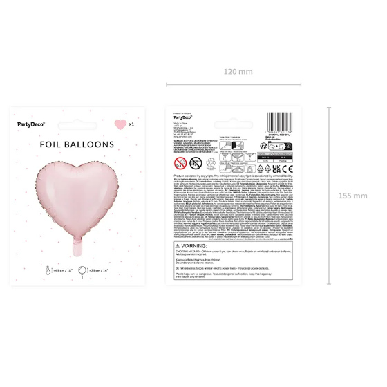 Folie Hjerteballon - Lys Pink image-1