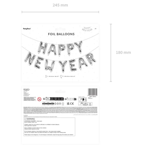Foil Ballon Sæt Happy New Year image-0