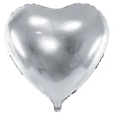 Folie Hjerteballon - Sølv