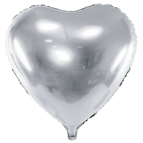 Folie Hjerteballon - Sølv