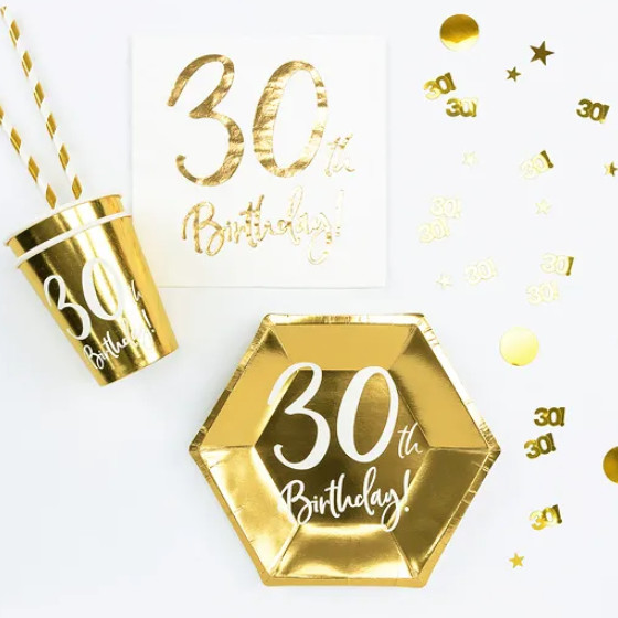 30 Års Fødselsdagspynt - Konfetti Guld image-0
