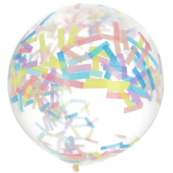 Kæmpe Latex Ballon Gennemsigtig Med Mix Konfetti