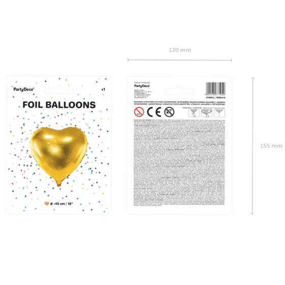 Folie Hjerteballon - Guld image-1