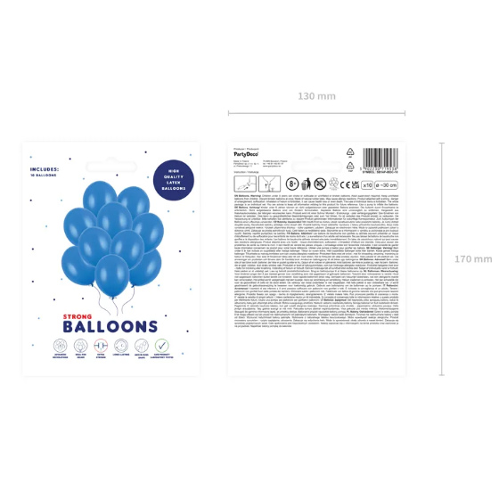 Latex Balloner Blå 10 stk. 30 cm. image-0