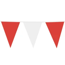Vimpel Flagguirlande Rød/Hvid 10 m - Stor