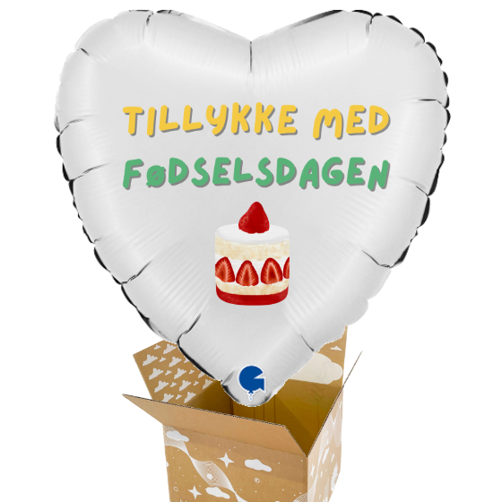 Send En Ballon Tillykke Med Fødselsdagen - Jordbærkage