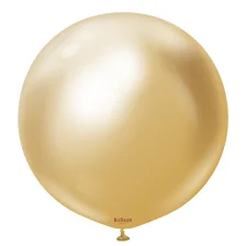 Kæmpe Latex Balloner Mirror Guld 60 cm., 2 stk.