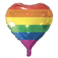 Folie Ballon Hjerte Regnbuefarver - 45 cm