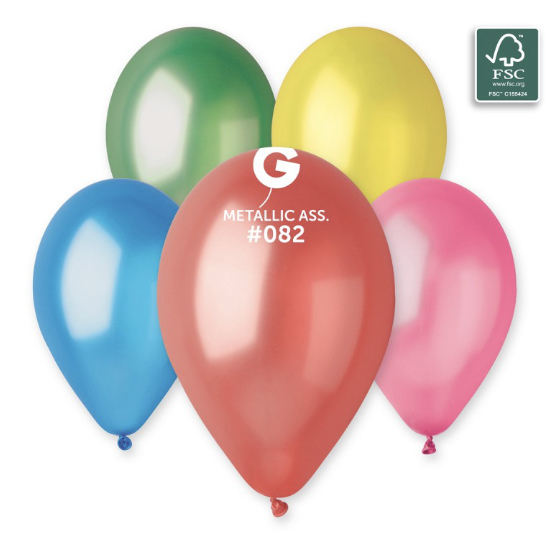 Latex Balloner Metallic Multifarvet 50 stk. 33 cm. image-1