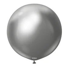 Kæmpe Latex Balloner Mirror Space Grå 60 cm., 2 stk.