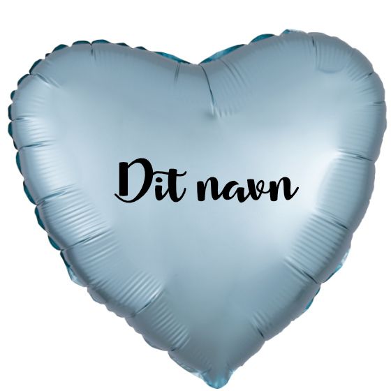 Ballon Med Dit Navn Hjerte Satin Blå