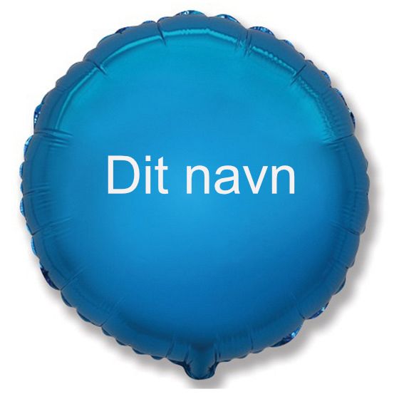 Ballon Med Dit Navn Rund Blå