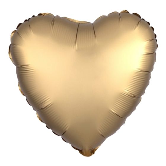 Satin Guld Hjerte Folie Ballon