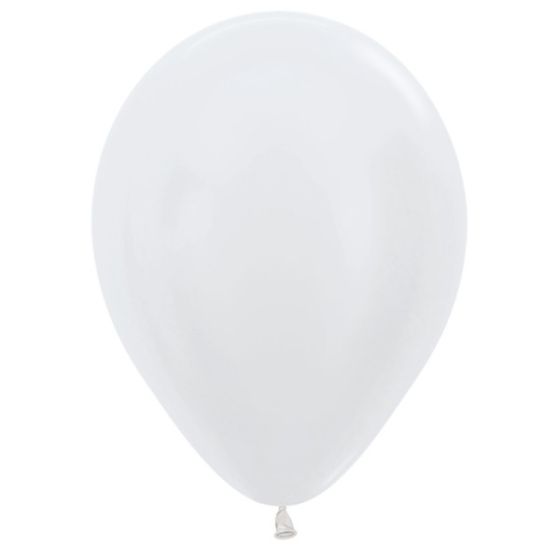 Satin perle hvid ballon